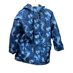 Lands' End Boys Navy Geometric Camo Jacket, NWT